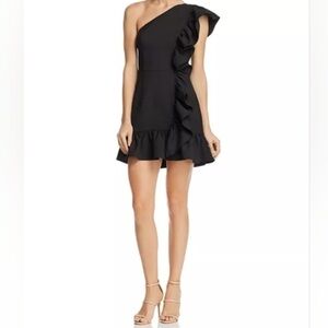 Jarlo London Xanadu Black One-Shoulder Mini Cocktail Dress US 4